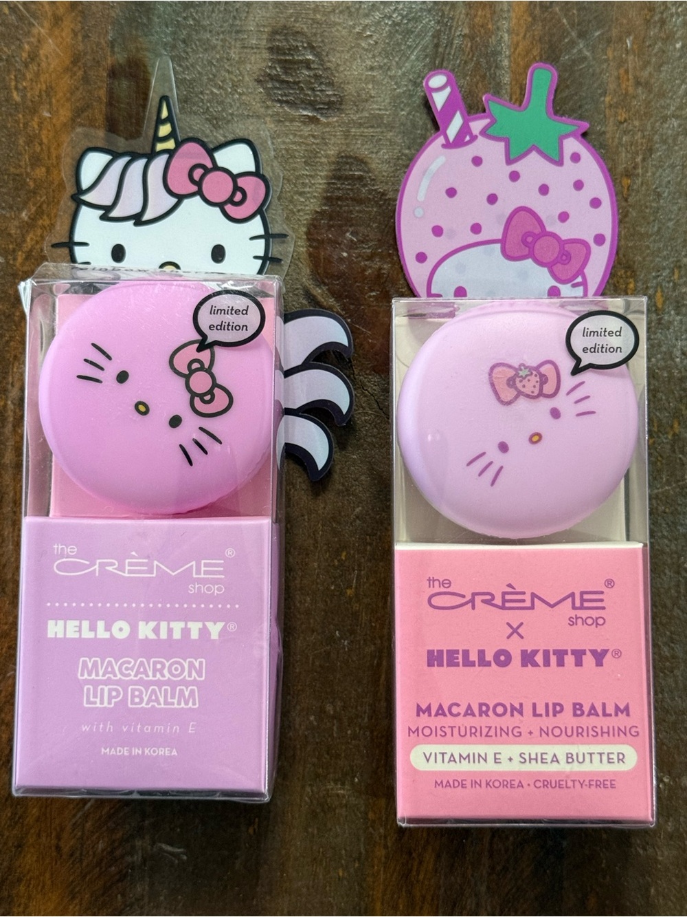 The Crème Shop x Hello Kitty Set 2 Ltd Edition Macaron Lip Balm NIB